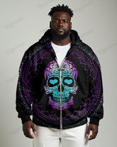 Gorgeous Skull Cardigan Hoodie Plus Size Men's Suit